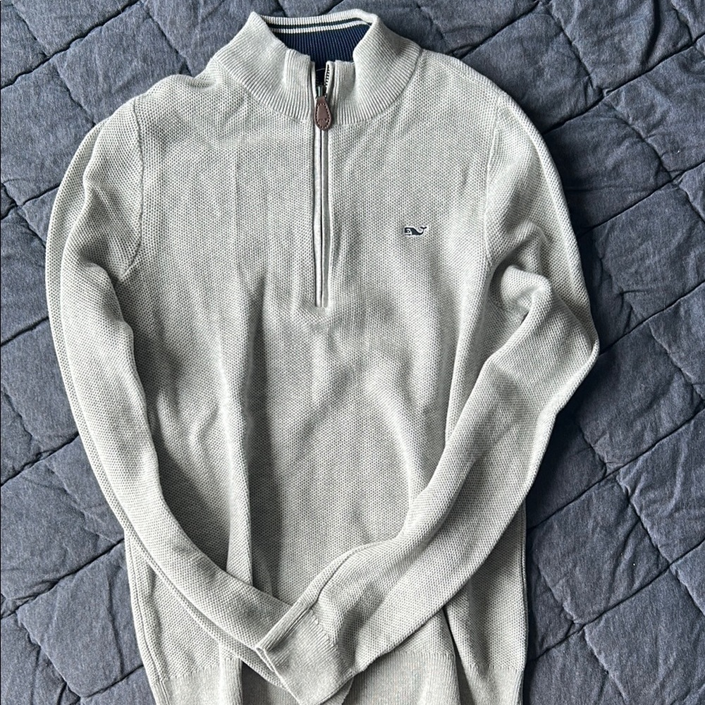 Boys Vineyard Vines Gray Half-Zip Sweater